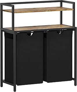 Lifewit Laundry Hamper, 95L Pull Out Laundry Basket with Large Top Shelf, 2 Removable Bags, Black