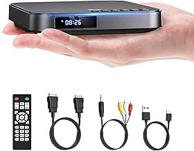DESOBRY Mini DVD Player HDMI for TV 1080P Multi Region DVD Player with AV Output, USB/TF Card Input, Remote Control, Support PAL/NTSC