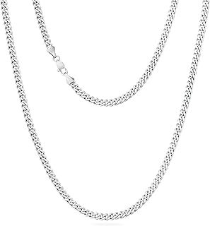 KRKC&CO 2/3/4/5/6/8 Gold Chain Men's Necklace 18K Gold Plated/White Gold, Miami Cuban Link Chain for Men, Hip Hop Thick Curb Chains