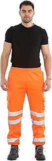 shelikes Mens Hi Vis Viz Two Tone JOGGING BOTTOMS Combat Trousers Workwear JOGGERS