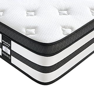 Inofia Sleep Double Mattress Memory Foam 4FT6,11 Inch Hybrid Sprung Mattress with Fire Resistant, Responsive Zoned Support & Motion Isolated,100 Night Home Trial, LUXE Collection