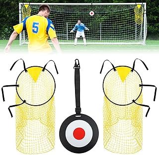 3PCS Football Training Equipment Includes 2 Top Bins Football Targets and 1 Football Target,Top Bins Net for Goal to Improve Football Skills,Football Rebounder Net for Shootings Accuracy Train
