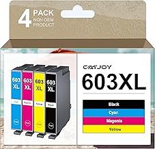 603XL Ink Cartridges Multipack Replacement for Epson 603 XL for Expression Home XP-3100 XP-4100 XP-2100 XP-2105 XP-3105 Workforce WF-2810 WF-2830 WF-2835 (Black Cyan Magenta Yellow，4-Pack)