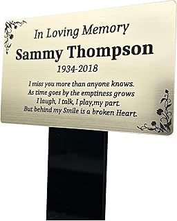 Personalised Memorial Plaque, Rememberance Plaques, Loved Ones, Pets, Dog, Cat, Grave Garden Marker Spike Graveside