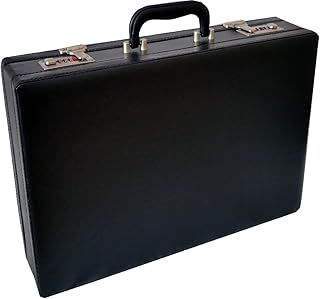 Smooth Nappa Faux Leather Expandable Executive Attache Case Briefcase
