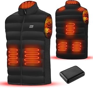 Down Heated Gilet for Men Women Heated Vest with 10000mAh Battery Pack,8 Heating Zones,Lightweight Rechargeable Electric Heating Vest Heated Jacket