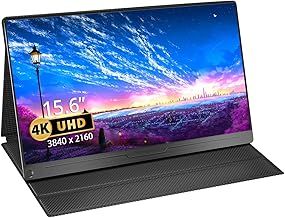 EVICIV Portable Monitor 4K 15.6 Inch Portable Monitor 3840 x 2160 UHD, 100% sRGB IPS Screen USB C Monitor with Type-C/Standard HDMI/VESA, Gaming Screen for PC/PS/Laptop/Phone