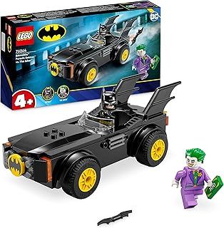 LEGO DC Batmobile Pursuit: Batman vs. The Joker Toy Car Playset, Super Hero Starter Set with 2 Minifigures, Toys for Preschool Kids, Boys, Girls Aged 4 Plus Years Old, Quick and Fun Build 76264