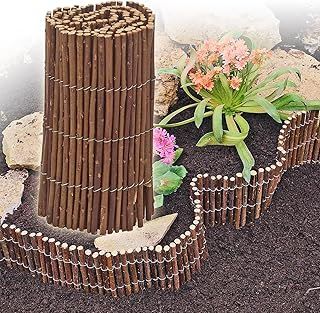 Flexible Wooden Willow Garden Lawn Border Edging Decorative Screening Arch Picket Fencing for Elegant Outdoor Landscaping and Enhanced Garden Boundaries
