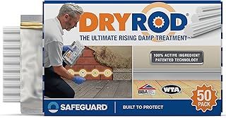 Damp Proofing Rods (50 Pack) - BBA-Approved Rising Damp Treatment, Stronger Than DPC Injection Creams. Coverage 6m