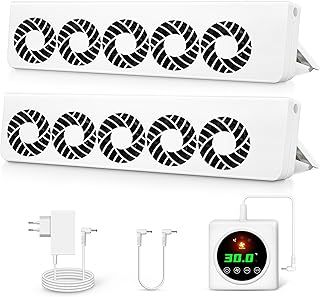 ecoCalm Radiator Fan Booster 2.0 for Home, Smart Radiator Ventilator with Thermostat Controller, Suitable for Radiators Such as TYP21, TYP22, TYP32 (Duo Set)
