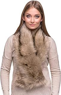 Futrzane Classic Scarf - Faux Fur Scarves Collars for Women - Long Neck Warmer
