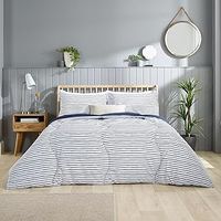 Slumberdown Coverless Duvet King Size 10.5 Tog - 2-in-1 Printed Design with Matching Pillow Case Reversible All Year Round Quilt - Hypoallergenic, Machine Washable, Made in the UK, Navy (225 x 220cm)