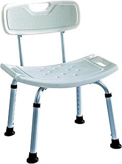Deluxe Height Adjustable Aluminium Bath/Shower Chair With Back and shower head holder ECSS02A