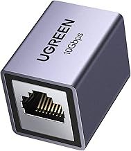 UGREEN RJ45 Coupler,10Gbps High-Speed Aluminum Ethernet Connector,Shielded Internet Joiner,LAN Network Extender Female to Female for Cat7, Cat6, Cat5e, Cat5(1 Pack)
