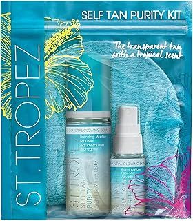 St.Tropez Self Tan Purity Starter Kit, Travel Size, Tanning Water Face Mist and Applicator Mitt, Vegan, Natural & Cruelty Free
