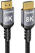 Sniokco 8K HDMI 2.1 Cable 20M, 48Gbps High Speed HDMI® Cable 0.01ms 4K 240Hz 165Hz 120Hz 8K 60Hz eARC Netflix HDCP 2.3 2.2 DTS:X HDR10+ Soundbar PC TV Monitor Projector Roku Sky-Q PS5 X-box Blu-ray