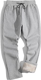 TACVASEN Men's Sherpa Lined Sweatpants Winter Warm Thermal Trousers Warm Jogging Running Tracksuit Bottoms with Pockets