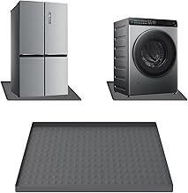 lisetar Mini Fridge Silicone Mat 60x60cm, Floor Protector with 0.8Inch Raised Edges, Washing Machine & Freezer Drip Tray, Dryer Drip Pan, Wine Cabinet & Coffee Machine Floor Mat(Dark Gray)