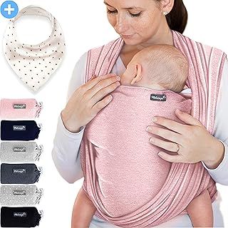 Baby Wrap Carrier Rose – Baby Carrier for Newborns and Babies Up to 15Kg – Made of Soft Cotton