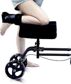 Knee Scooter Pad Cover with Removable Soft Velvet and 2inch Highly Elastic Comfort Memory Foam, Knee Walker Cushion for Foot Surgery and Walker Accessory for Knee Roller - Universal Fit