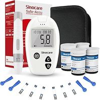 Sinocare Safe Accu Blood Sugar Monitor, Blood Sugar Test Kit 100 Strips & 100 Lans., Blood Glucose Monitors, Diabetes Testing Kit for UK Home Use, No Coding Glucometer in mmol/L