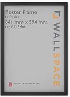 A1 Black Frame | 59.4 x 84.1 cm A1 Black Poster Frame | Large Wooden A1 Picture Frame to fit A1 Poster - 594 x 841 mm Black Poster Frame A1 | Solid Wood | A1 Frame Black | A1 Frame 594x841