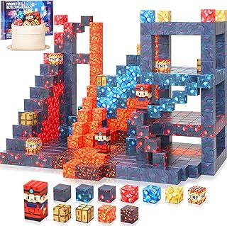 Magnetic Blocks for kids Boys and Girls Aged 3 4 5 6 7 8 Years Old, Magnetic Building Blocks 54PCS, Stacking Construction Toys Montessori STEM Sensory Toys for Toddlers Kids