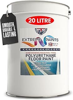 Extreme Polyurethane Floor Paint. Durable, Premium-Grade Paint for Concrete, Wood, Garage, Outdoor & Indoor Floors - Light Grey, 20L