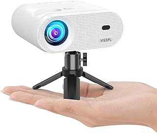 Mini Projector, VISSPL 1080P WiFi Bluetooth Portable Projector, Outdoor Movie Projector with Tripod, 15000L Home Video Projector Compatible with iOS/Android Phone, Tablet,Laptop,TV Stick,HDMI,USB