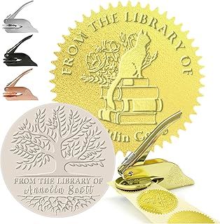 Book Embosser Personalised Stamp Custom Library Embosser from The Library of | Ex Libris Stamp Customised Embosser for Book Lover Gift