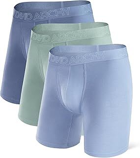 DAVID ARCHY Mens Underwear Bamboo Boxer Briefs Breathable and Soft with Fly Trunks