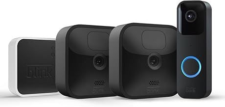Blink Outdoor with two-year battery life | 2-Camera System (Black) + Blink Video Doorbell (Black) | HD Smart Security camera with motion detection, and Alexa enabled