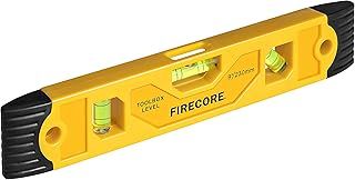 Spirit Level, Firecore Small Spirit Level, Level Tool, Magnet Torpedo Level with 3 Bubble 45°,90°,180°, 230mm/9Inch - FSL230PC