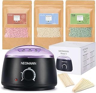 NEOMANN Waxer II Hot Waxing Kit, Hair Removal Wax Warmer | Wax Pot for waxing Professionals | Wax Machine with 300 Gram Beads, 20 spatulas for Full Body