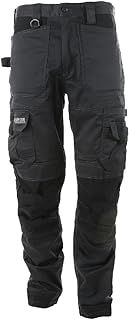 Apache Workwear Men's Site Trouser | ATS 3D Stretch Holster Trouser | Grey/Black 29L x 34W | Cordura Side Cargo Pocket | Low Rise Comfort Waist | Reinforced Hem Knee Pad and Phone Pocket