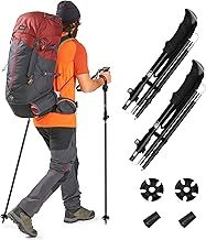 Warmiehomy Walking Hiking Trekking Poles, 2pc Collapsible Adjustable Lightweight Aluminum Trekking Poles Cork Grip and Padded Strap for Hiking, Camping, Mountaining