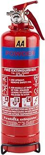 AA 1kg Fire Extinguisher AA6653 – Uses ABC Powder Small Fires – Lightweight Easy Use UK Made 5 Yr Warranty, 1000 g, Red