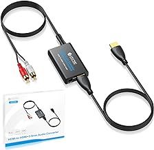 eSynic Portable 4K HDMI Audio Extractor - ABS HDMI to 3.5mm Adapter With 3.5mm to RCA Cable Support for Excellent Viewing Experience