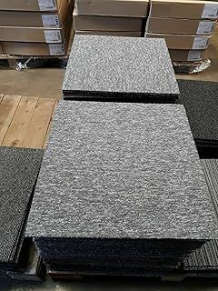 20 x Carpet Tiles 5 SQM Heavy Duty Home Commercial Retail Office Shop Premium Flooring Rugs Floor Tile Hardwearing Anti-Slip Floor Covering, Bitumen Backed - Grey