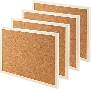 JOIKIT 4 Pack Large Cork Board, 30 x 40cm Natural Notice Pin Board With Plush Pins, A3 Wood Frame Memo Bulletin for Office, Home