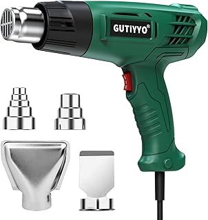 Heat Gun, Professional Hot Air Gun Kit Dual Temperature Settings 300℃~500℃ and Overload Protection, Safe and Reliable, Suitable for DIY and Professional Use of Hot Air Gun (4 Nozzles)