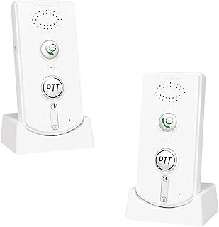 Pumwoy Voice Intercom Doorbell 1000 M, Wireless Intercom System, Wireless Voice Intercom Wireless Intercomunicador, 2 Way Water Proof Wireless Intercom Unit for Family, Elderly, Office (White)
