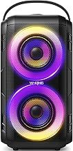 W-KING Bluetooth Speaker Wireless with 2 Full-Range Drivers-Super Bass, 80W Portable Party loud Outdoor Speaker with LED Lights, Huge 105dB Sound, IPX5 Big Large Speaker, 24H, U-Disk, TF Card, AUX, EQ
