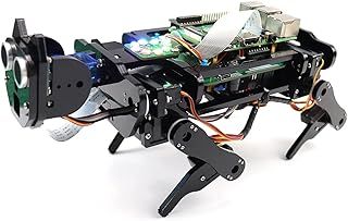 Robot Dog Kit for Raspberry Pi 5 4 B 3 B+ Zero 2 W, Walking, Self Balancing, Face Recognition, Ball Tracing, Ultrasonic Ranging, App Control, Camera, Servo (Raspberry Pi NOT Included)