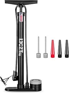 Bike Pump with Pressure Gauge, LYGZTing Bicycle Floor Pump with Presta and Schrader Valves，160Psi Max Bicycle Pump For Bike Tyre，Road Bike MTB Sports Balls
