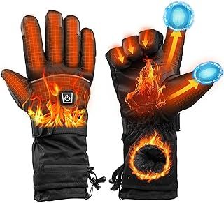 Minthouz Heated Gloves, 2 x 5000 mAh Rechargeable USB Heated Gloves for Men Women, 3 Heating Levels Adjustable Hand Warmer Gloves, Waterproof Touchscreen Thermal Gloves for Outdoor, Skiing, Cycling