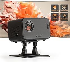 [Auto Focus & Android System] Smart Projector 4K Support, XuanPad Mini Projector for Bedroom, 800 ANSI, Auto Keystone, 3D Stereo Sound Portable WiFi Bluetooth Projector with 360°Adjustable Stand
