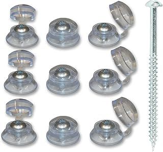 100 x Clear Roofing Caps & 100 x 3" Pan Head Corrugated Roofing Screws