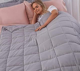 ADEPTNA Weighted Blanket for Adults Soft Sensory Sleep Therapy Reduce Anxiety Relieves Stress – disorders anxiety autism ADHD and sensory disorders (GREY, SINGLE - 4KG)